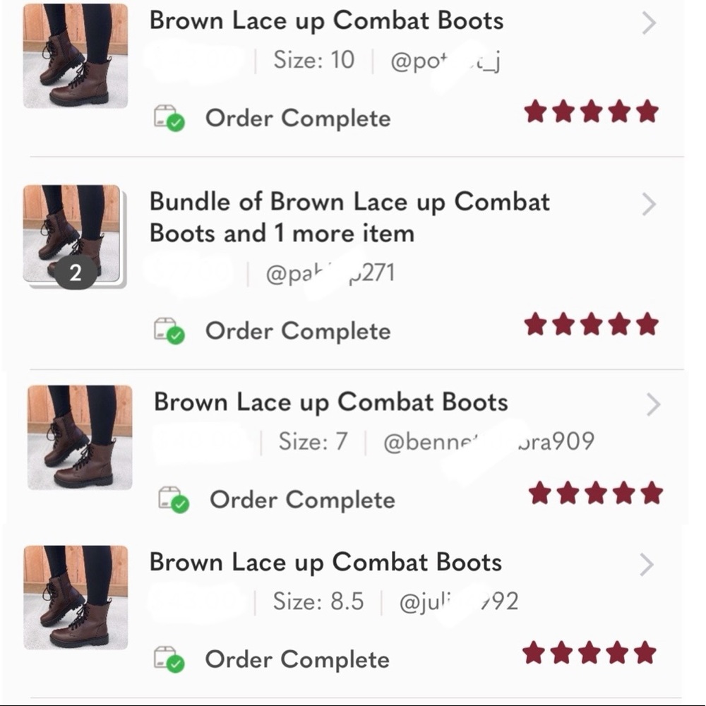 Brown Lace up Combat Boots - Picture 8 of 9